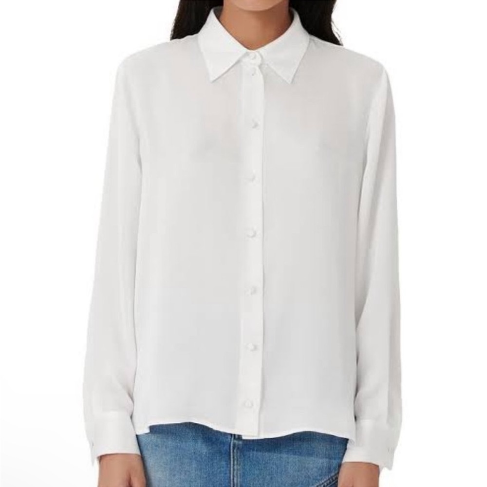 Maje White Button Down Shirt for Women - Picture 4 of 4